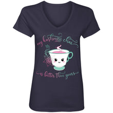 Load image into Gallery viewer, "My Kashmiri Chai is Better Than Yours!" Ladies' V-Neck T-Shirt