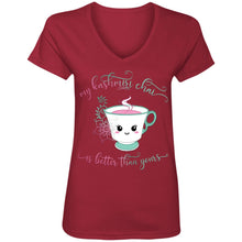 Load image into Gallery viewer, "My Kashmiri Chai is Better Than Yours!" Ladies' V-Neck T-Shirt