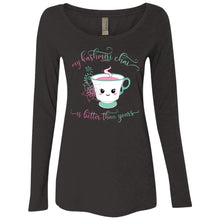 Load image into Gallery viewer, "My Kashmiri Chai is Better Than Yours!" Ladies' Tri-blend Long Sleeve Scoop