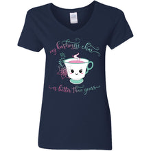 Load image into Gallery viewer, "My Kashmiri Chai is Better Than Yours!" Ladies' 5.3 oz. V-Neck T-Shirt