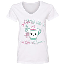 Load image into Gallery viewer, "My Kashmiri Chai is Better Than Yours!" Ladies' V-Neck T-Shirt