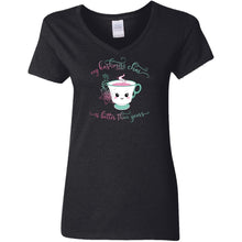Load image into Gallery viewer, "My Kashmiri Chai is Better Than Yours!" Ladies' 5.3 oz. V-Neck T-Shirt