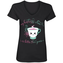 Load image into Gallery viewer, "My Kashmiri Chai is Better Than Yours!" Ladies' V-Neck T-Shirt