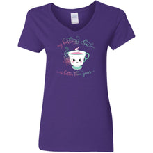 Load image into Gallery viewer, "My Kashmiri Chai is Better Than Yours!" Ladies' 5.3 oz. V-Neck T-Shirt