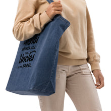 Load image into Gallery viewer, My Chai Brings All the Uncles to the Yard - Organic denim tote bag