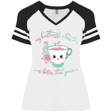 Load image into Gallery viewer, &quot;My Kashmiri Chai is Better Than Yours!&quot; Ladies&#39; Game V-Neck T-Shirt