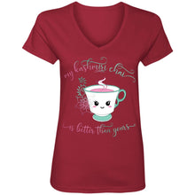 Load image into Gallery viewer, &quot;My Kashmiri Chai is Better Than Yours!&quot; Ladies&#39; V-Neck T-Shirt