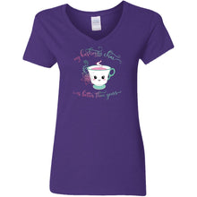 Load image into Gallery viewer, &quot;My Kashmiri Chai is Better Than Yours!&quot; Ladies&#39; 5.3 oz. V-Neck T-Shirt