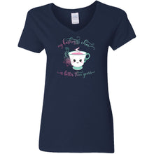 Load image into Gallery viewer, &quot;My Kashmiri Chai is Better Than Yours!&quot; Ladies&#39; 5.3 oz. V-Neck T-Shirt