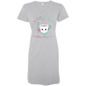 "My Kashmiri Chai is Better Than Yours!" Ladies' V-Neck Fine Jersey Cover-Up