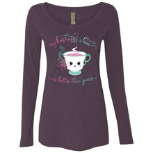 Load image into Gallery viewer, &quot;My Kashmiri Chai is Better Than Yours!&quot; Ladies&#39; Tri-blend Long Sleeve Scoop