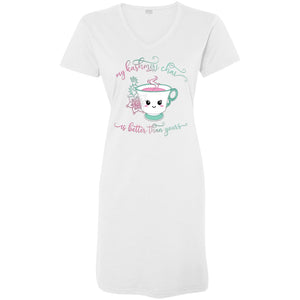 "My Kashmiri Chai is Better Than Yours!" Ladies' V-Neck Fine Jersey Cover-Up