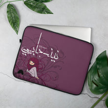 Load image into Gallery viewer, Laptop Sleeve - Plum Arabic Ninjabi Henna Design